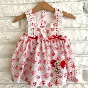 Vintage Handmade Infant’s Pinafore Floral Dress